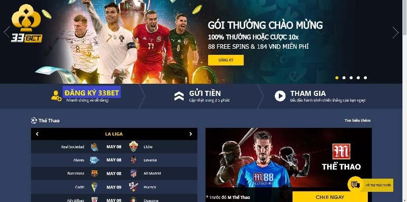 trang chính thức nhà cái 33BET