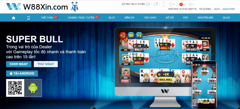 Hướng dẫn chơi Super Bull tại W88 casino 